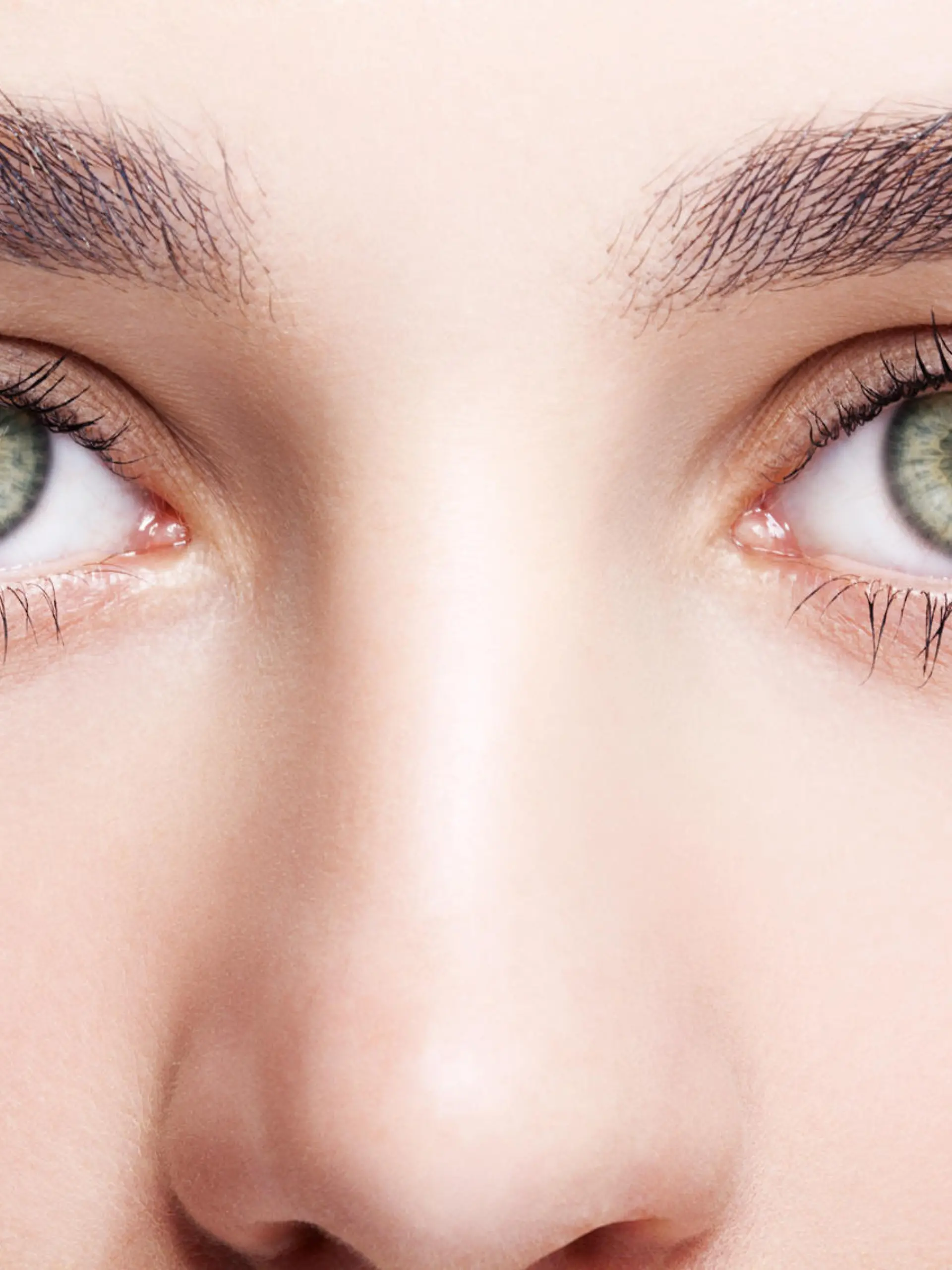 Closeup shot of female green pistachio colour eye  with day makeup