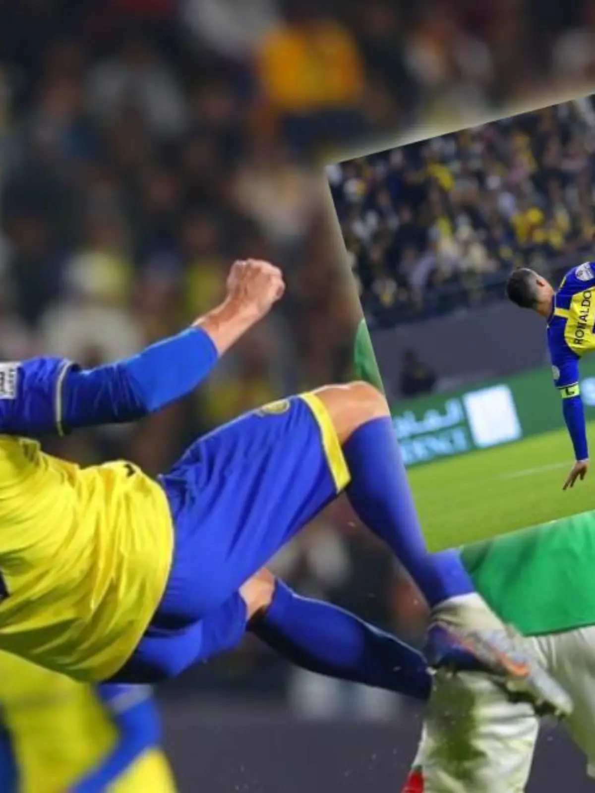 Cristiano Ronaldo postete nach seinem Ligadebüt für al-Nasr ein Foto von einem akrobatischen Schussversuch.