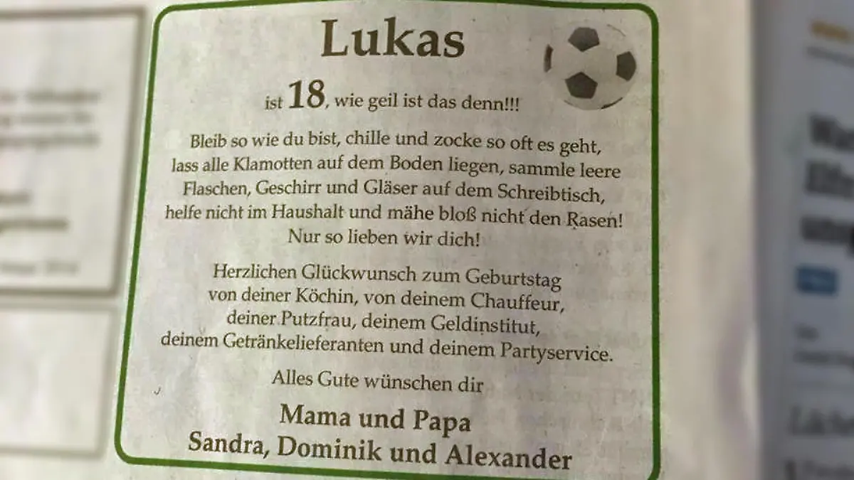 Diese Anzeige spricht wohl vielen Eltern aus der Seele.