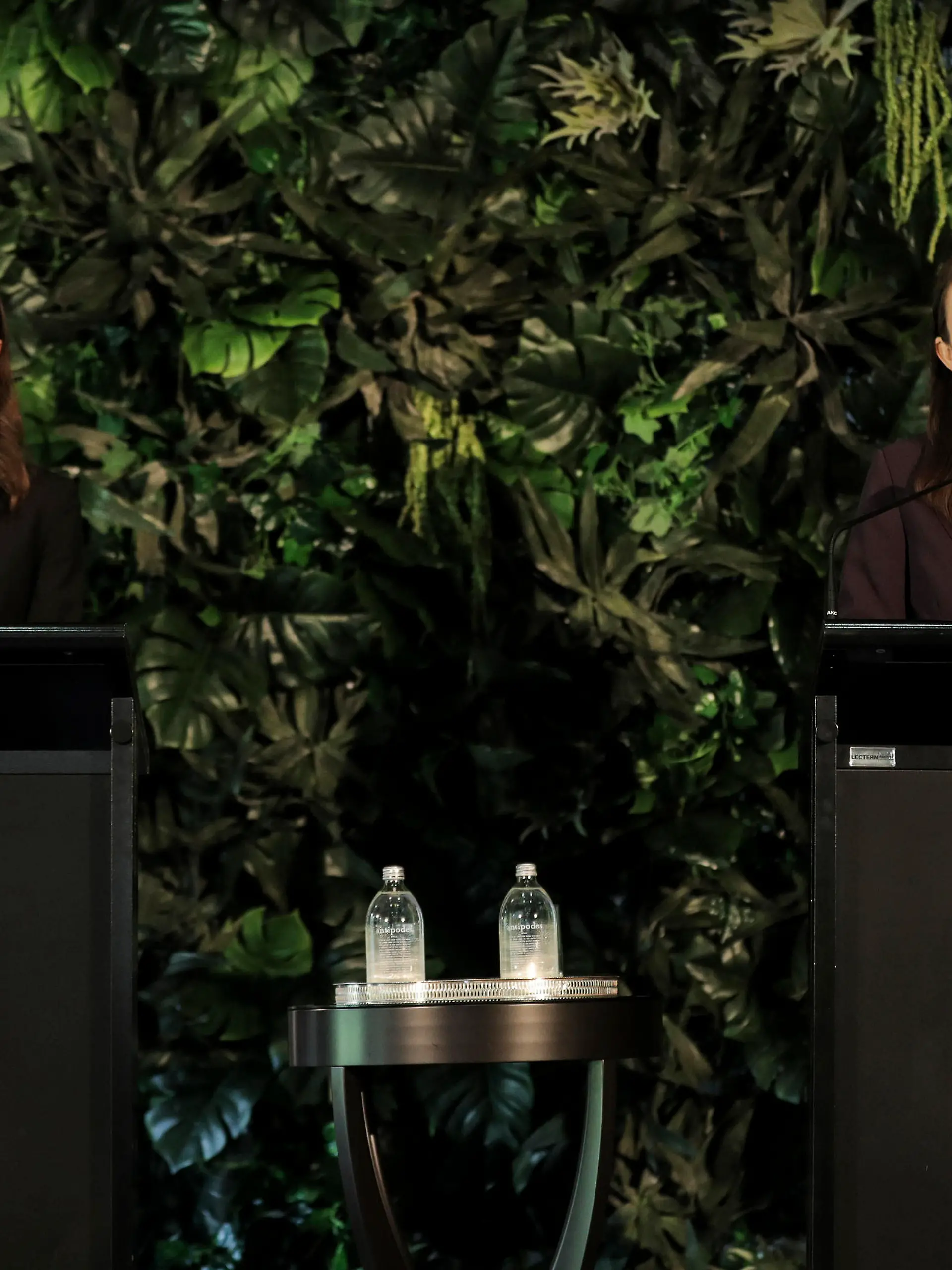 Finland's Prime Minister Sanna Marin, left, holds a joint press conference with New Zealand Prime Minister Jacinda Ardern at the Auckland Museum, in Auckland, New Zealand, Wednesday, Nov. 30, 2022. Marin says it must give more weapons and support to Ukraine to ensure it wins its war against Russia (Michael Craig/New Zealand Herald via AP)