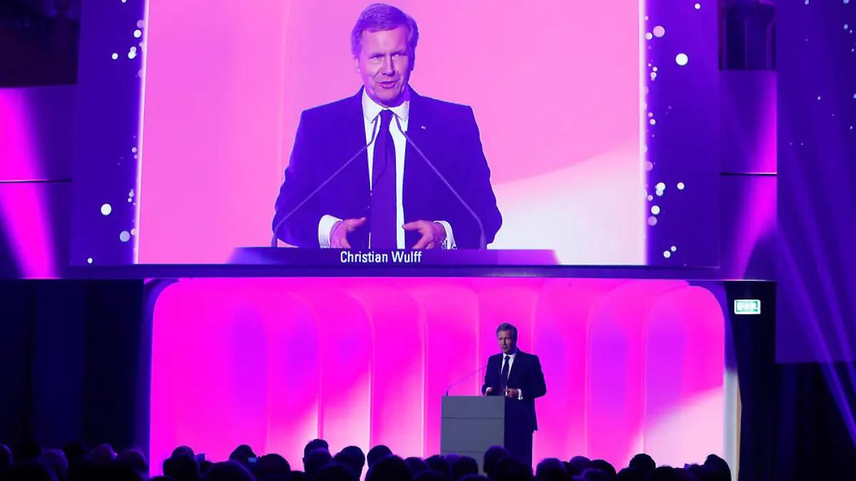 Altbundespräsident Christian Wulff bei seiner Rede im Bayerischen Hof