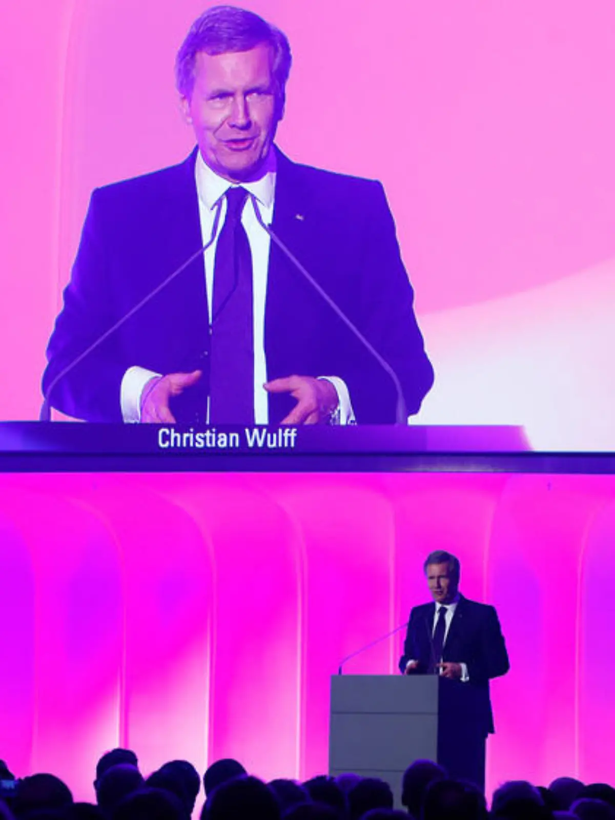 Altbundespräsident Christian Wulff bei seiner Rede im Bayerischen Hof