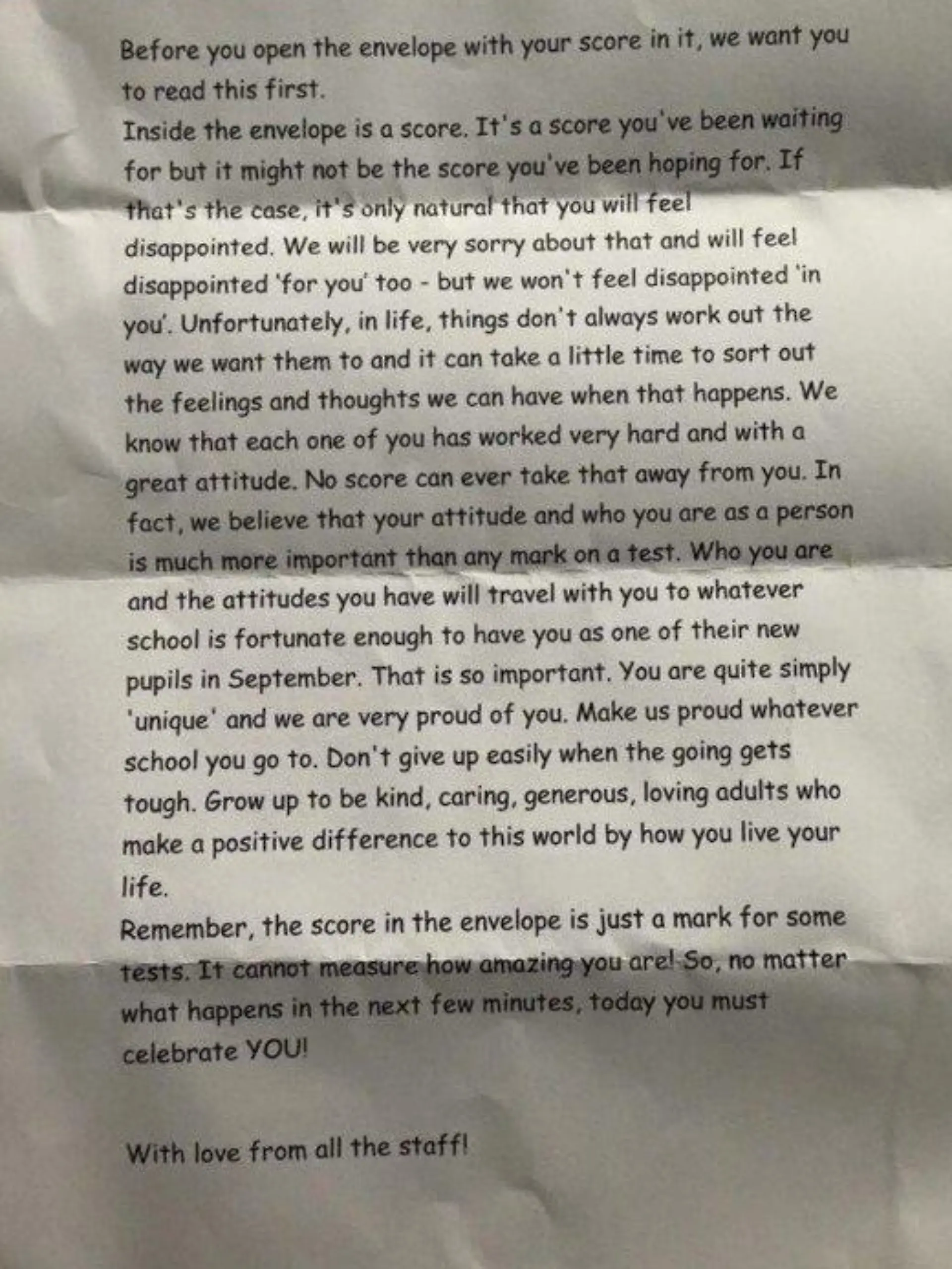 A special message for all P7 children today courtesy of Harmony Hill PS, Lisburn. 