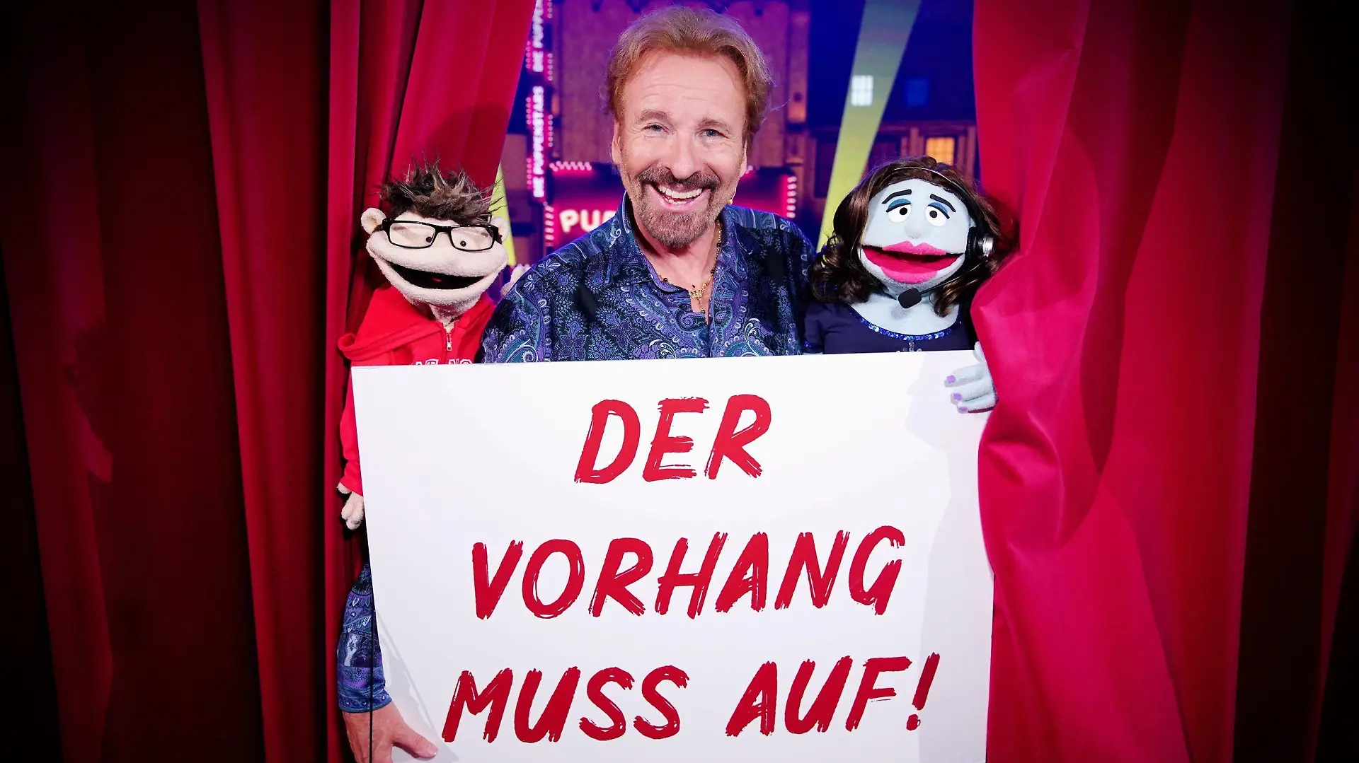 Moderator Thomas Gottschalk mit "Betsy" und "Walter".
+++ Die Verwendung des sendungsbezogenen Materials ist nur mit dem Hinweis und Verlinkung auf RTL+ gestattet. +++ / 100822
Sendedatum ab dem 24. September 2022