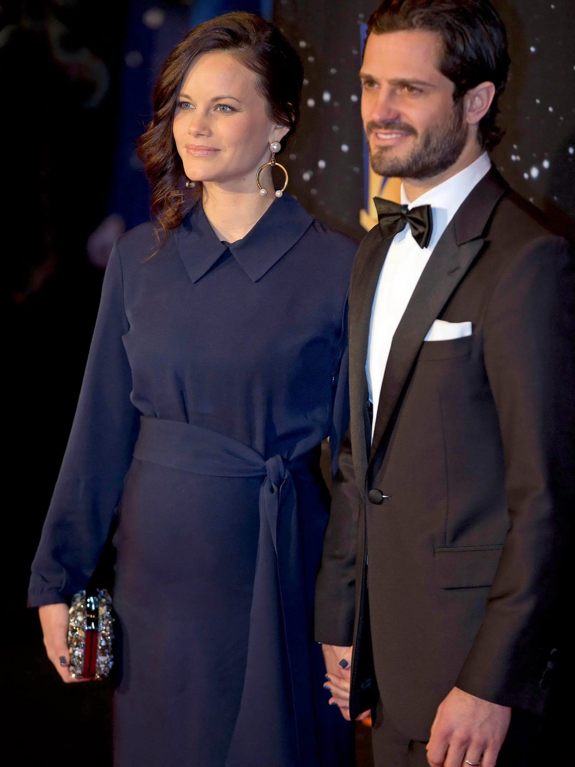 25-01-2016 Gala Pregnant Princess Sofia and Prince Carl Philip during the Swedish Sports Gala 2016 in the Globe Arena in Stockholm, Sweden.© PPE/NieboerCredit: PPE/face to face- No Rights for Netherlands -