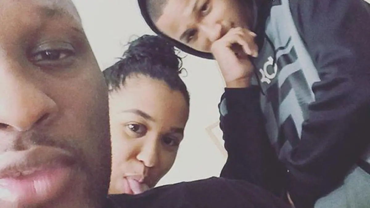 Lamar Odom mit seiner Tochter Destiny und Sohn Lamar jr. (v.l.n.r.)