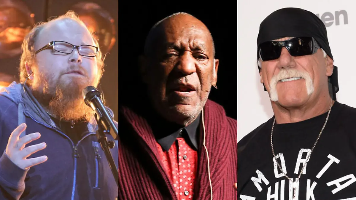 Andreas Kümmert, Bill Cosby und Hulk Hogan (v.l.) sorgten 2015 für Schlagzeilen