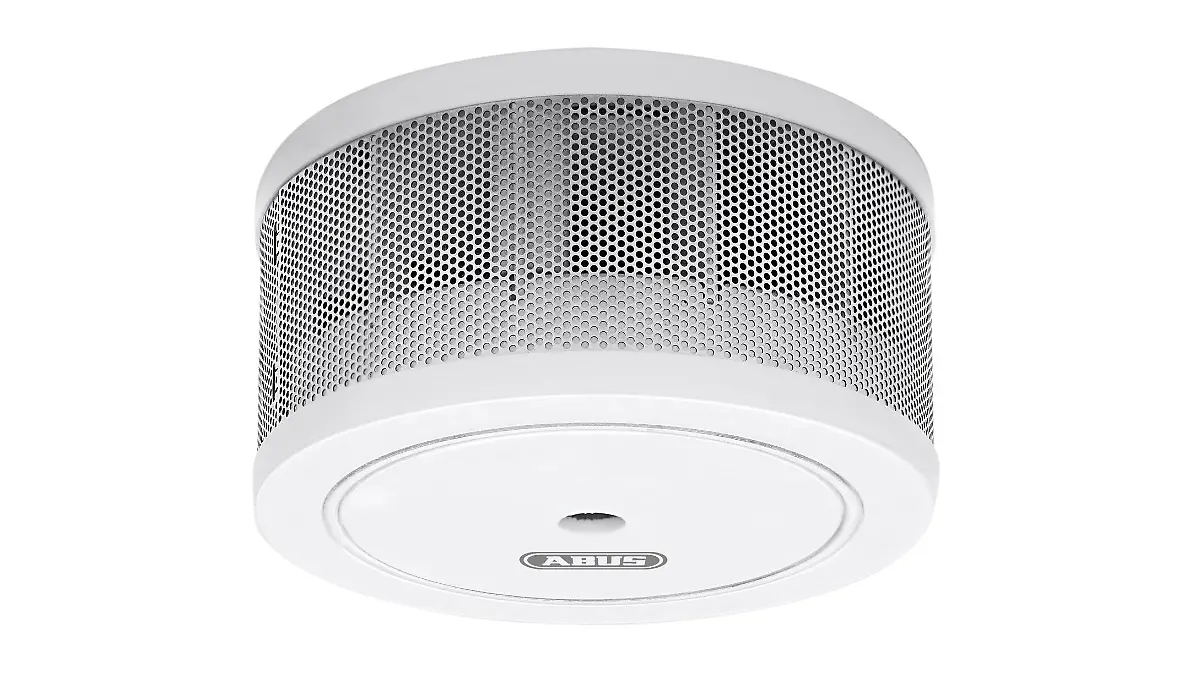 Klein aber laut: Der Rauchmelder von Abus macht im Brandfall richtig Krach.