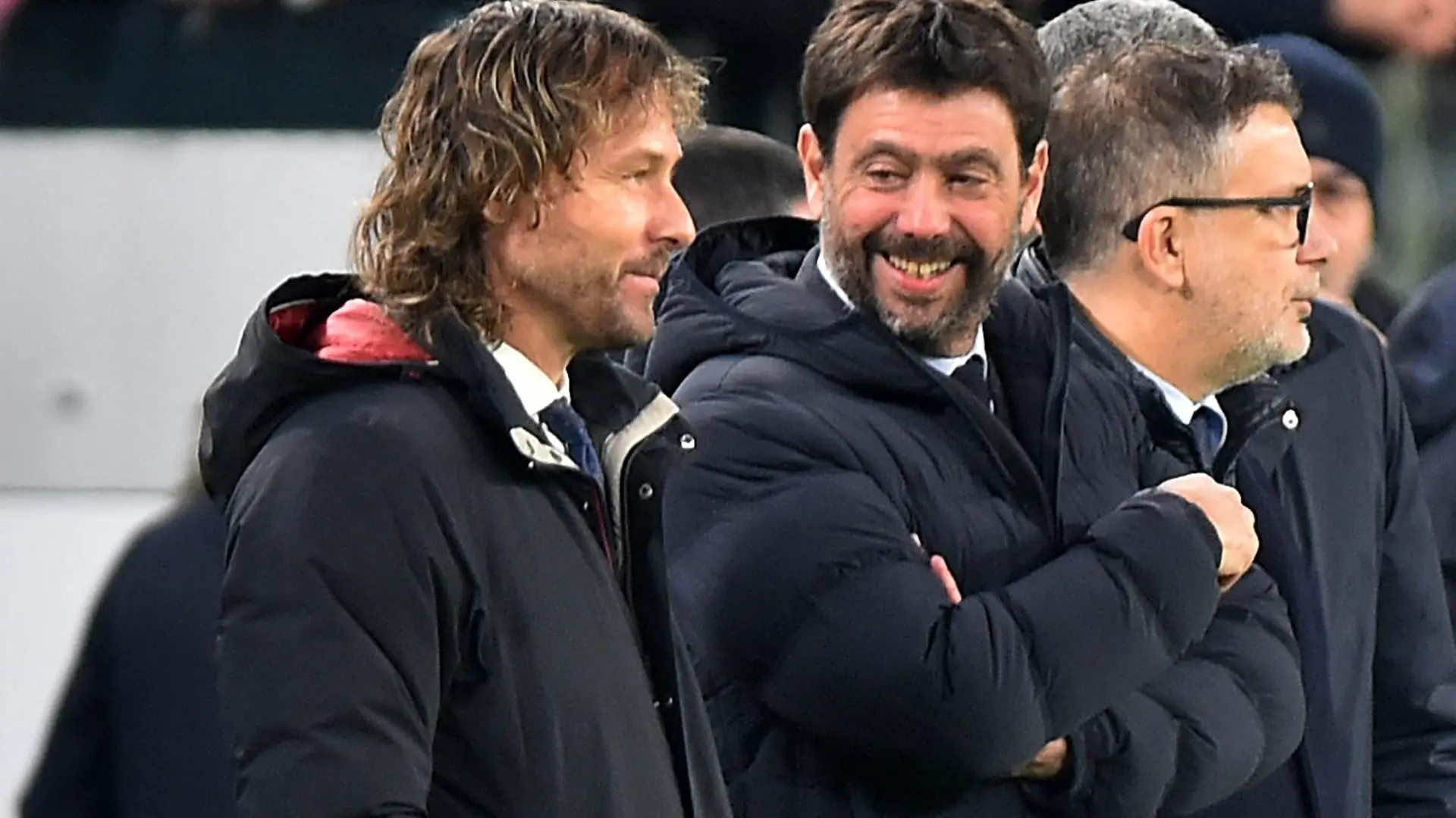 Soccer Football - Serie A - Juventus v Udinese - Allianz Stadium, Turin, Italy - January 7, 2023 Former Juventus player Pavel Nedved alongside Andrea Agnelli before the match REUTERS/Massimo Pinca