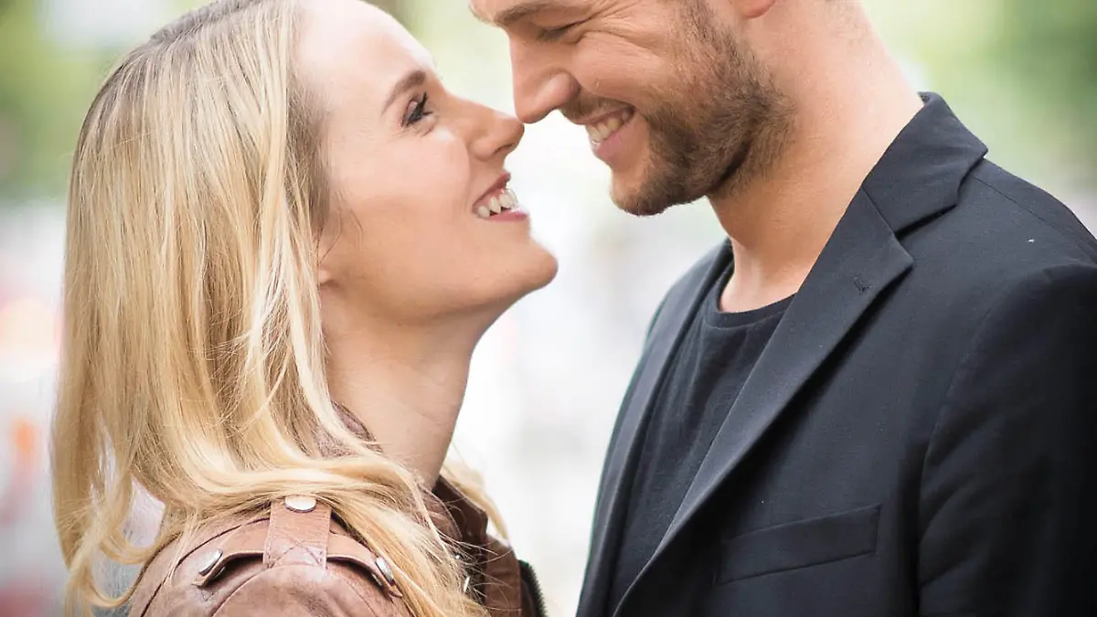 BERLIN, GERMANY - AUGUST 29:  (EXCLUSIVE COVERAGE) The Bachelorette 2014, Anna Christiana Hofbauer, and her boyfriend Marvin Albrecht pose during a photo session on August 29, 2014 in Berlin, Germany.  (Photo by Timur Emek/Getty Images)