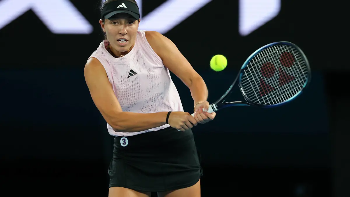 Jessica Pegula of USA in action during round 2 match between Jessica Pegula of USA and Aliaksandra Sasnovich Day 3 at the Australian Open Tennis 2023 at Rod Laver Arena, Melbourne, Australia on 18 January 2023. PUBLICATIONxNOTxINxUK Copyright: xPeterxDovganx 34780645