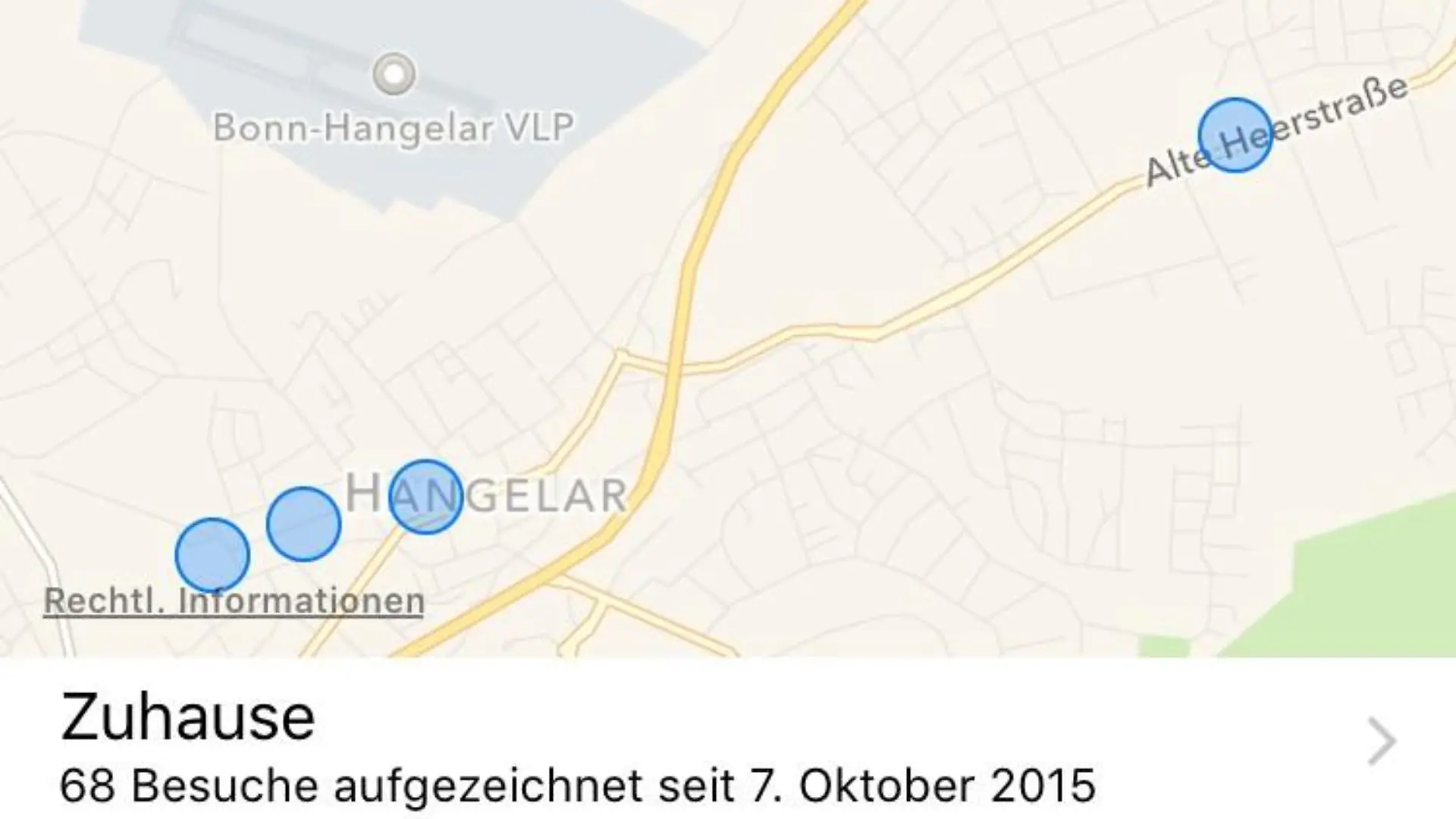 Screenshot hufige orte iphone