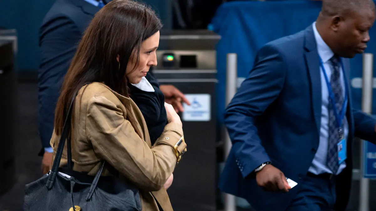 FILE - New Zealand Prime Minister Jacinda Ardern arrives holding her child Neve during the 73rd session of the United Nations General Assembly, at U.N. headquarters, on Sept. 25, 2018. Ardern became just the second world leader to give birth while holding office. When she brought her infant daughter to the floor of the U.N. General Assembly in New York in 2018, it brought smiles to people everywhere. (AP Photo/Craig Ruttle, File)