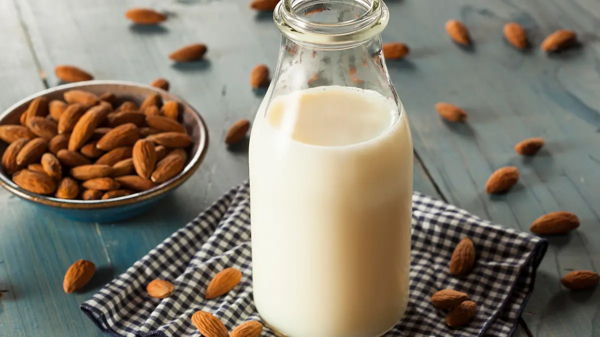 Organic White Almond Milk in a Jug