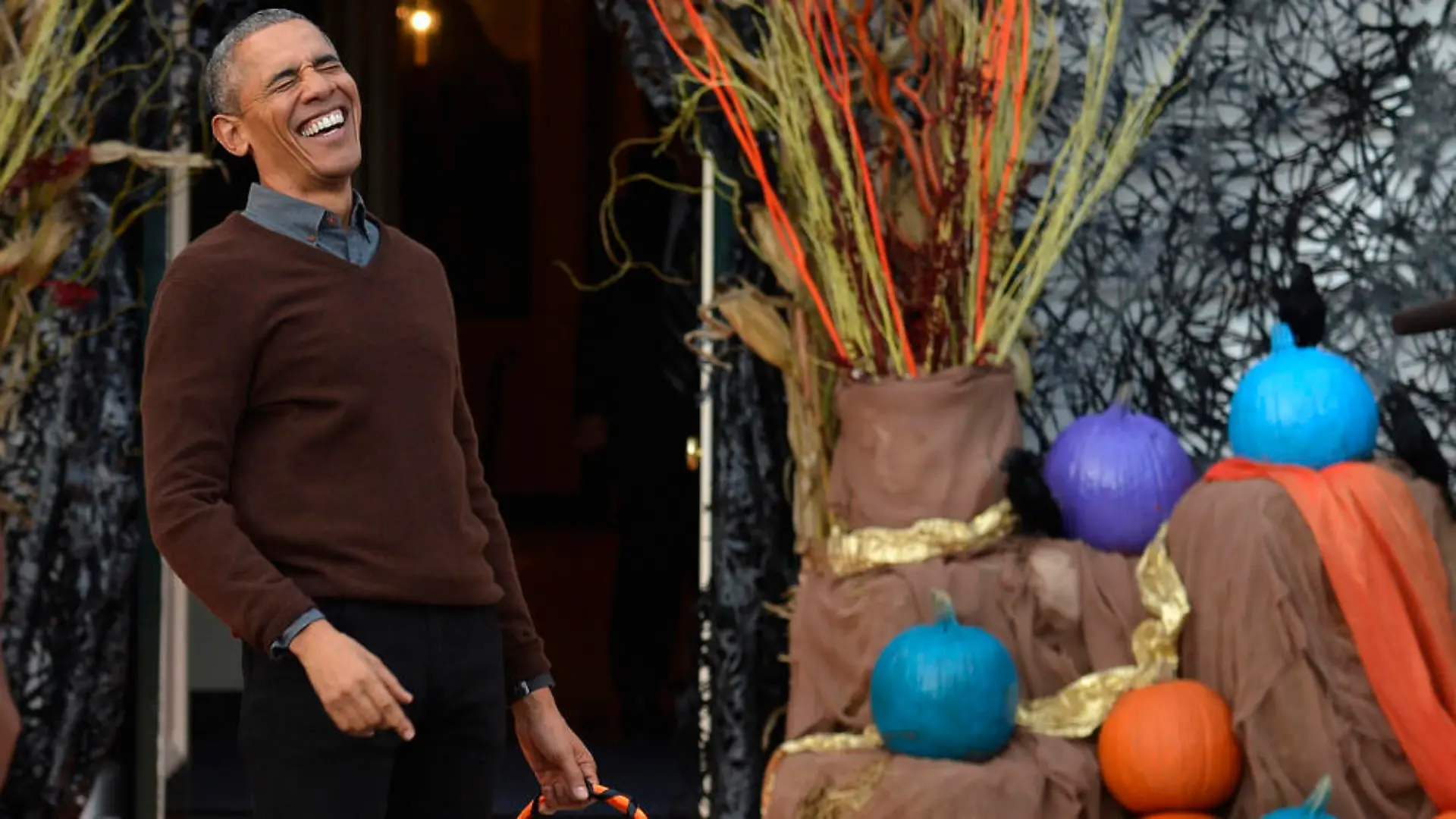 Nicht nur die eingeladenen Kinder, auch US-Präsident Barack Obama hatte bei der Halloween-Party im Weißen Haus seinen Spaß
