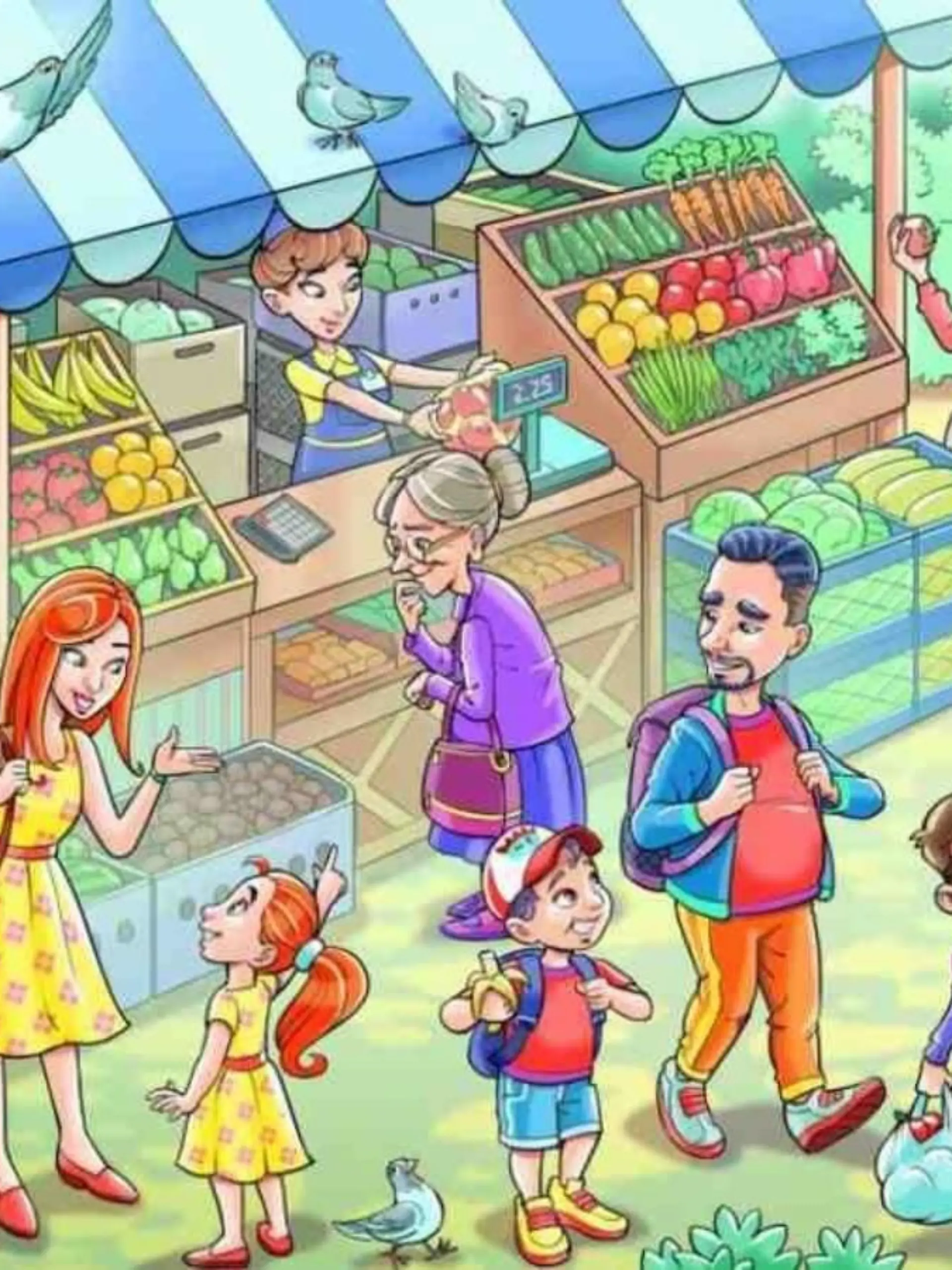 Wer stiehlt das Gemüse auf dem Markt?