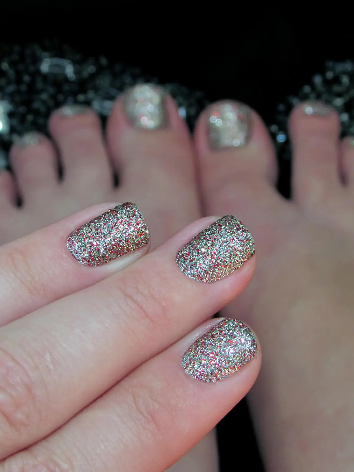 shiny nails, manicure and pedicure
