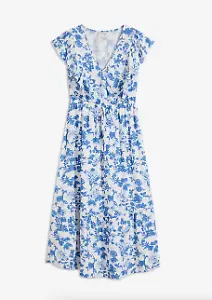 Midikleid aus fließender Viskose