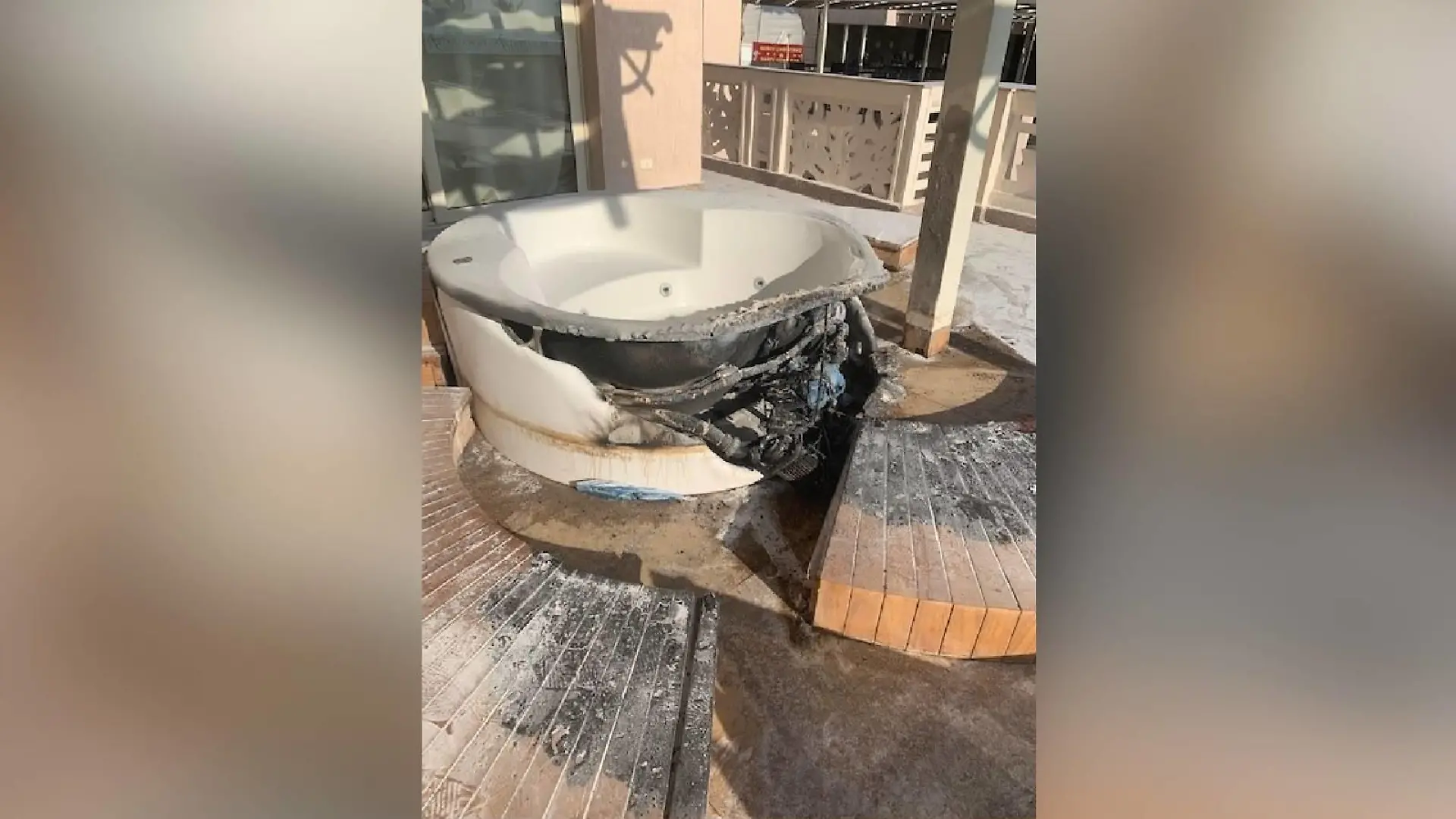 abgebrannter Jacuzzi