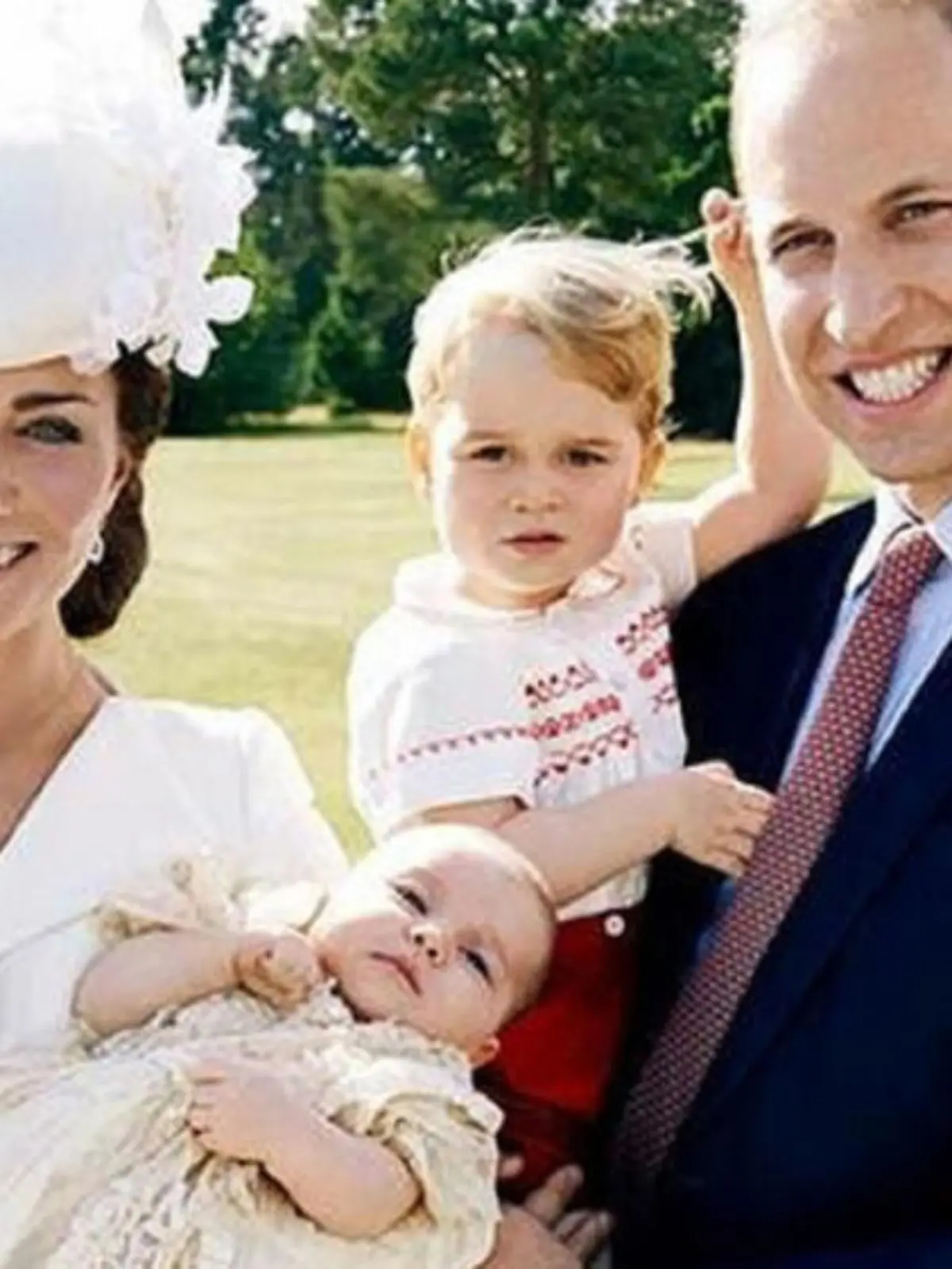 Stolze Familie: Herzogin Catherine und Prinz William mit ihren Kindern Charlotte und George