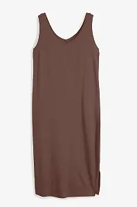 Jerseykleid mit Schlitz aus reiner Bio-Baumwolle