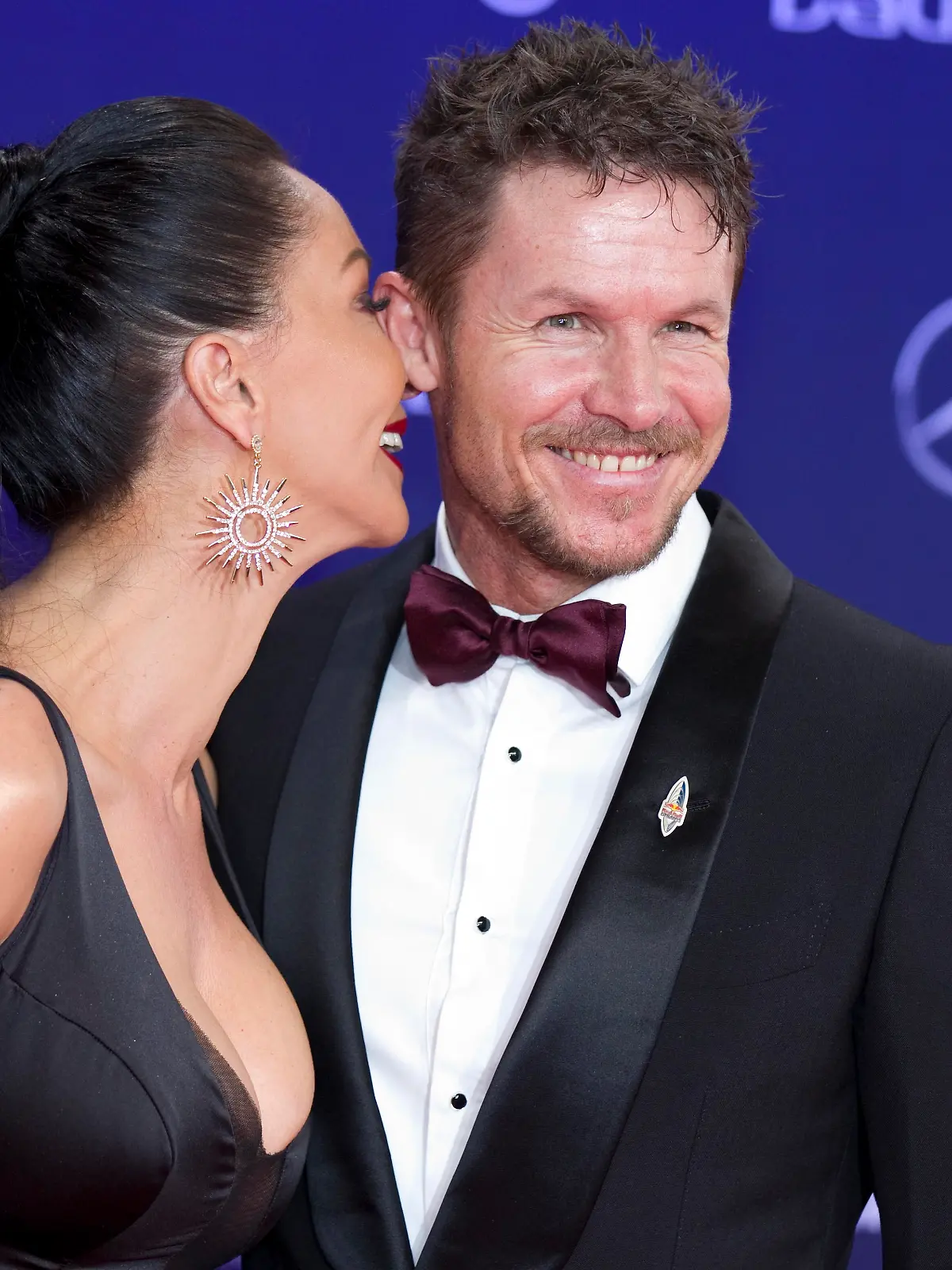 Monte Carlo, Monaco - February 14, 2017: Red Carpet at the Laureus World Sports Awards with Felix Baumgartner and Friend Mihaela Schwartzenberg