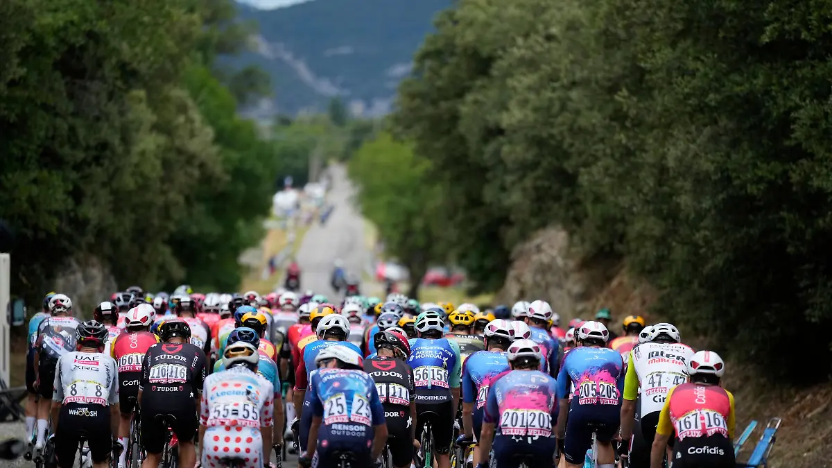 Die Fahrer auf der 17. Etappe der Tour de France auf dem Weg nach Valence. 