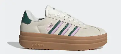 Adidas VL Court Bold Schuh mit Details in Grün und Flieder