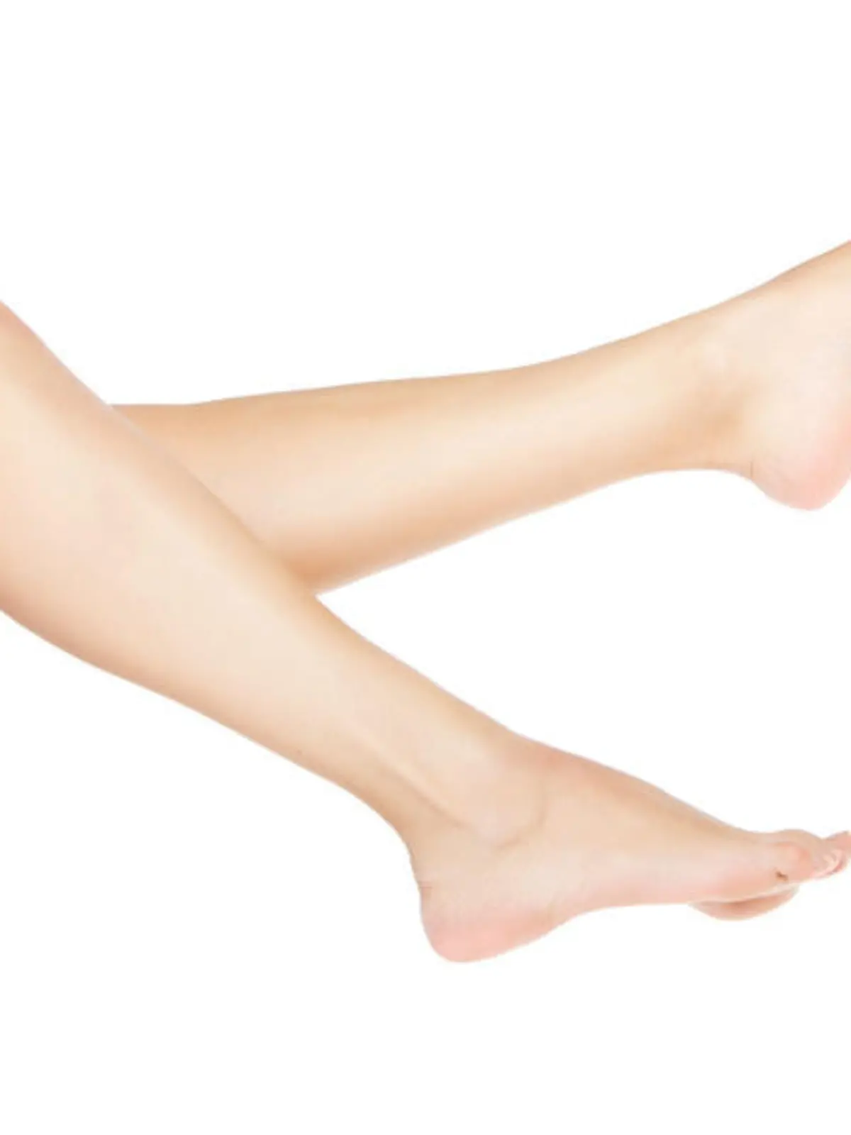 woman smooth feet,  white background