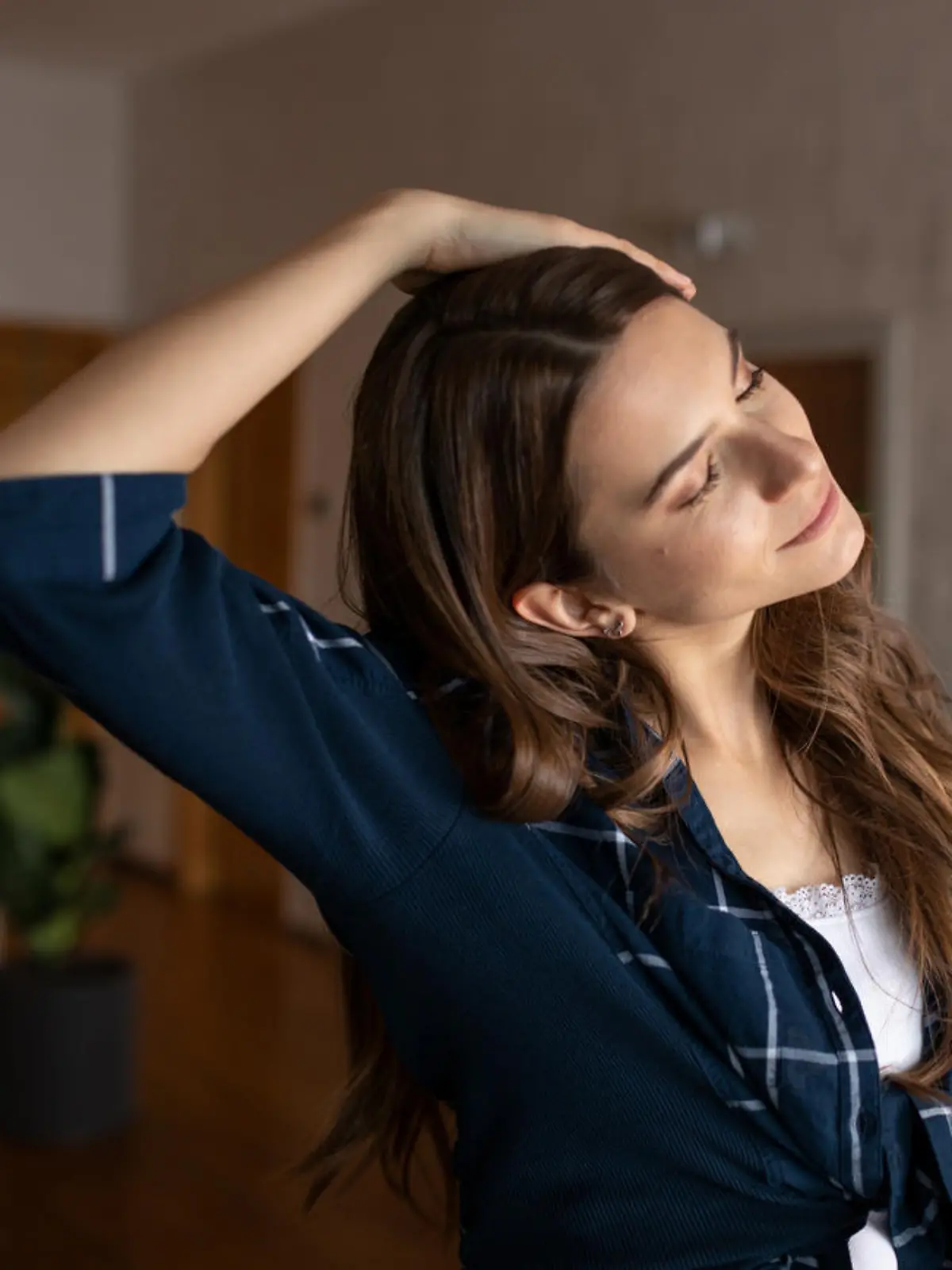 Woman stretching her neck