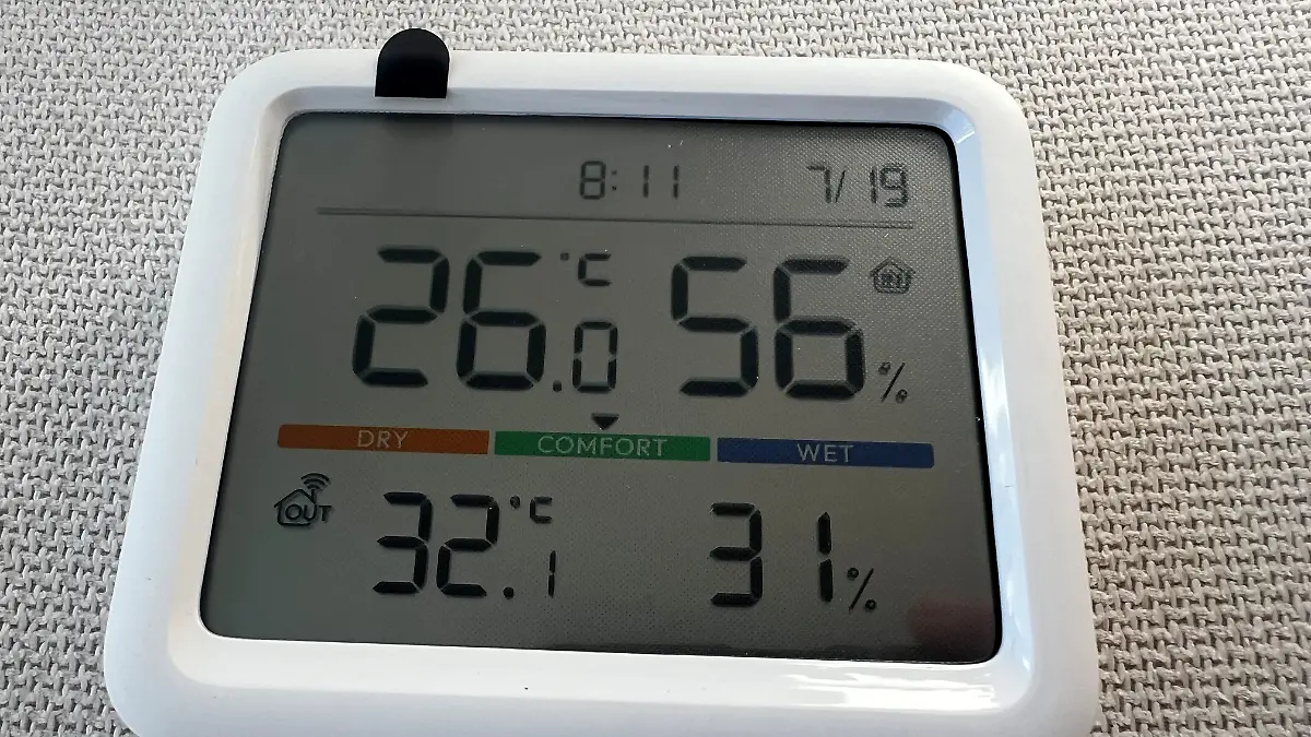 Die SwitchBot Bluetooth Wetterstation.