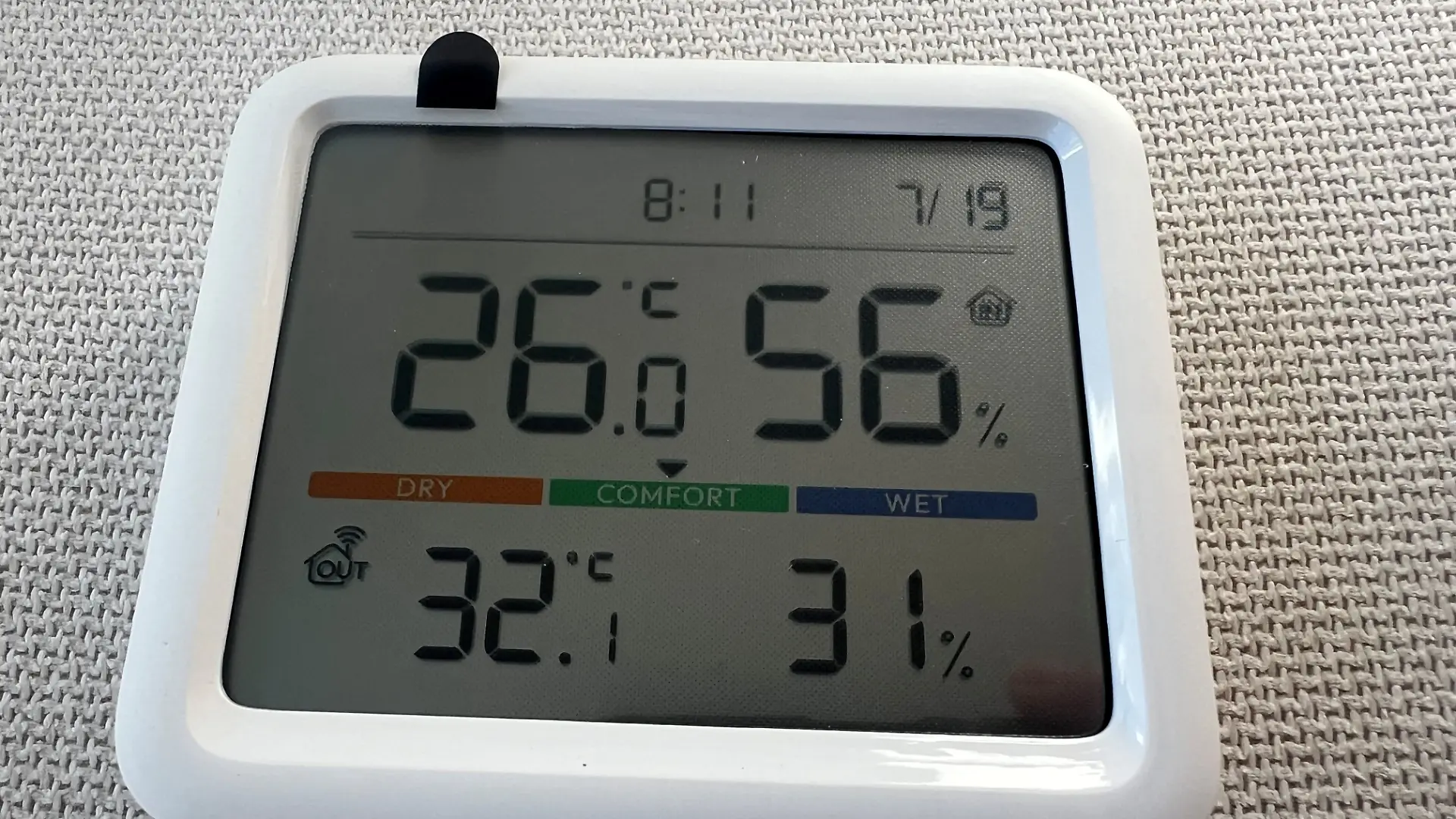 Die SwitchBot Bluetooth Wetterstation.