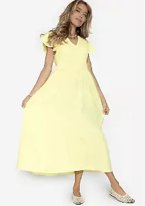 Sommerliches Kleid aus Musselin mit Flügelärmel