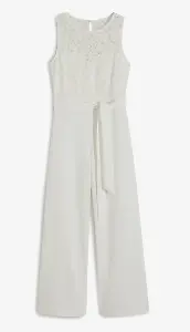Braut-Overall mit Spitzen-Oberteil und Bindeband