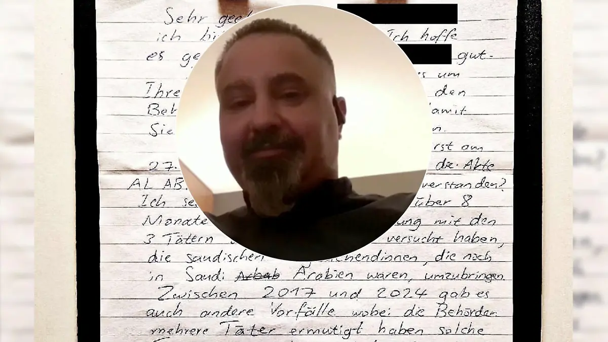 Diesen Brief schickte Taleb A. an eines der Opfer des Anschlags auf den Weihnachtsmarkt in Magdeburg.
