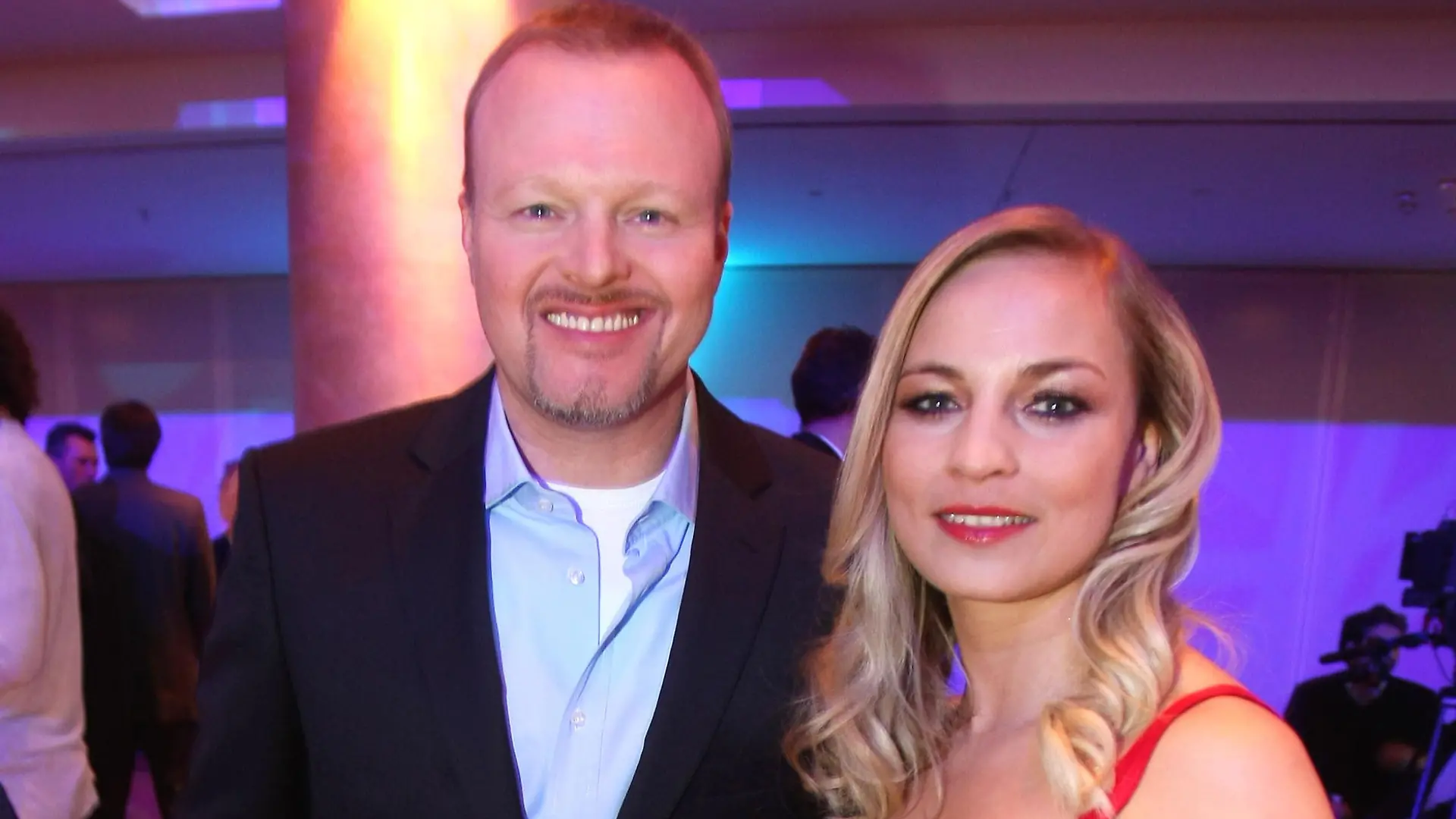 HAMBURG, GERMANY - MARCH 30: Stefan Raab is seen with Regina Halmich prior to the Herbert Award 2009 Gala at the Elysee Hotel on March 30, 2009 in Hamburg, Germany. (Photo by Joern Pollex/Getty Images)
