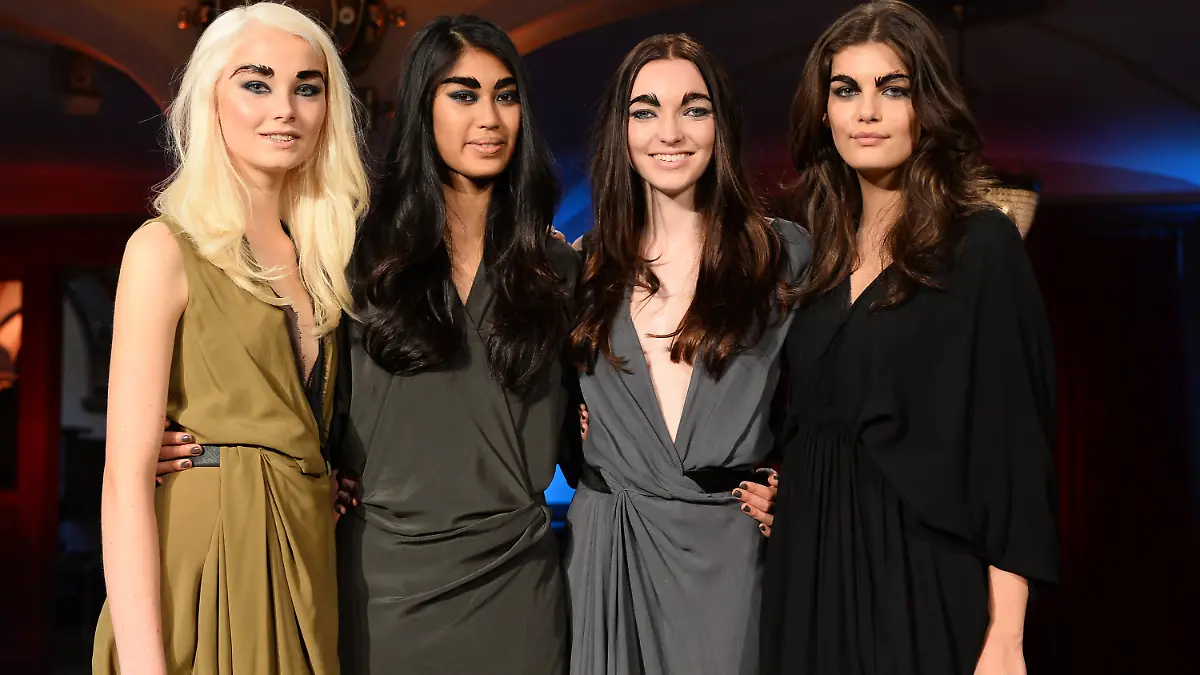 Germany`s next Topmodel - by Heidi Klum 2015 am 10.05.2015 in der Stadthalle Heidelberg v.l.n.r.: Katharina Wandrowski, Anuthida Sueray, Ajsa Selimovic, Vanessa Fuchs Foto: Revierfoto