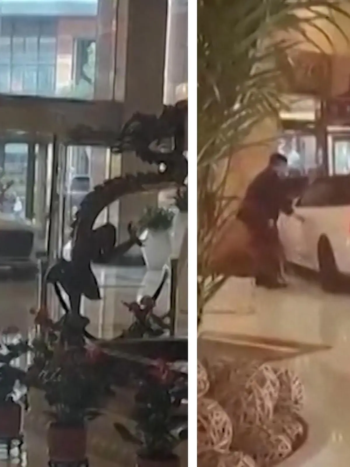 Eine Hotellobby in Shanghai wurde am Dienstag durch einen Autofahrer zerlegt. Angeblich stritt sich der Fahrer mit dem Hotelpersonal über einen fehlenden Laptop. Die Lösung war offenbar nicht zufriedenstellend, worauf er sich seine Autoschlüssel schnappte und in die Lobby fuhr.