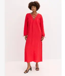 Kaftan-Kleid in Knallrot
