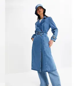 Denim-Trenchcoat in Blau