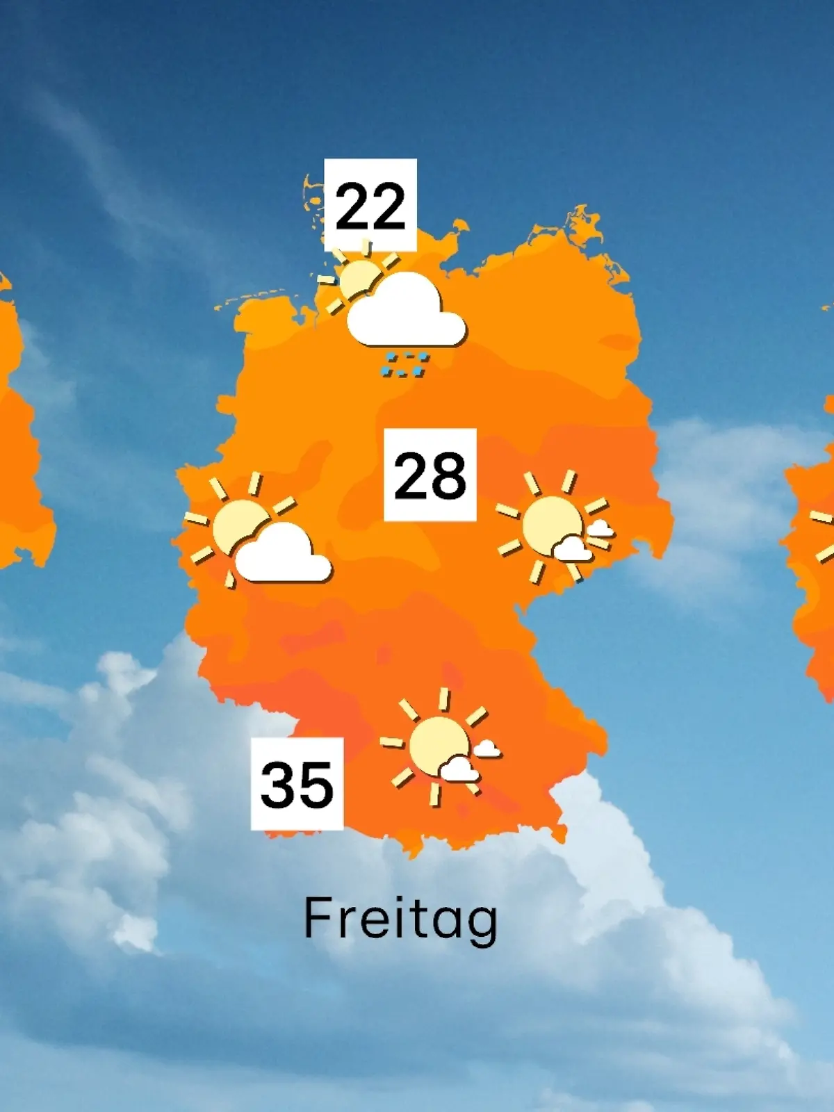 Wettervorhersage für 3 Tage ab Donnerstag