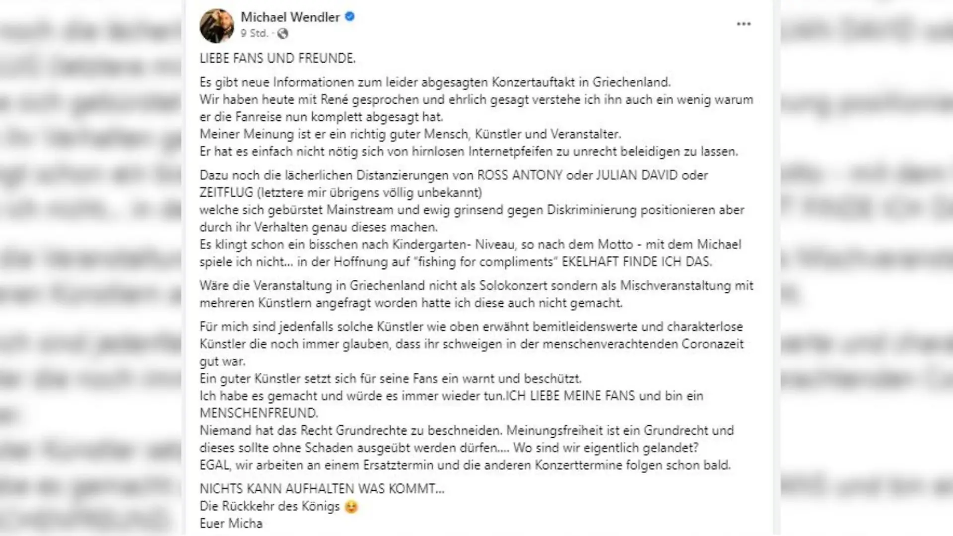 SO reagiert Michael Wendler auf sein gescheitertes Comeback