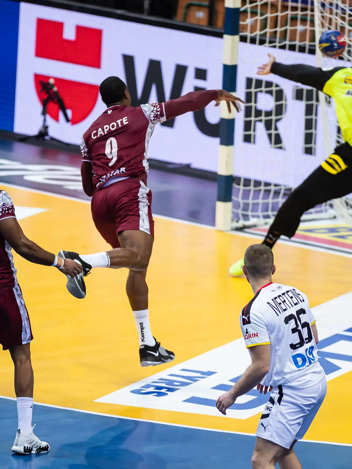 28. IHF World Championship, WM, Weltmeisterschaft Handball 2023, GAME: GERMANY - QATAR, SPODEK KATOWICE, POLAND, 13.01.2023, on photo: Rafael Capote Andreas Wolff /
