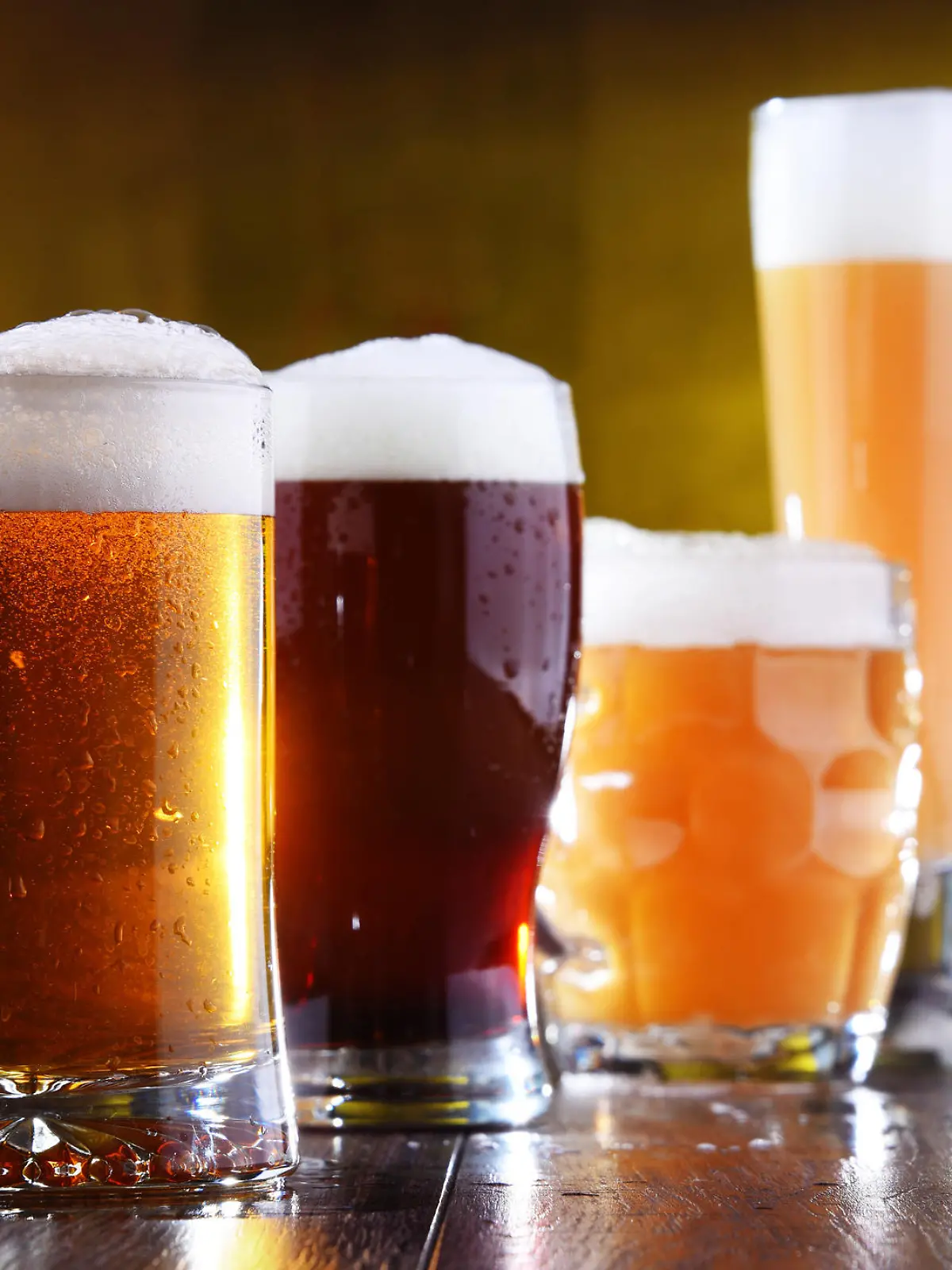 verschiedene Biersorten im Glas