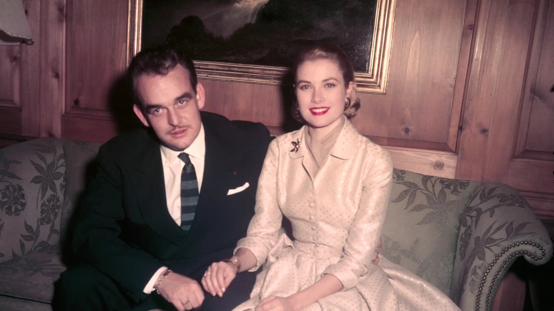 Fürst Rainier und Grace Kelly bei ihrer Verlobung im Januar 1956
