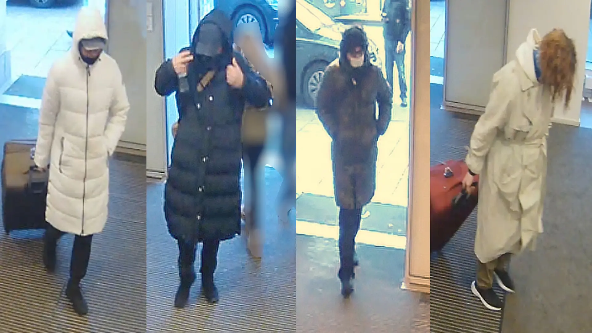 Mit diesen Bildern sucht die Polizei nach den Bankräubern.