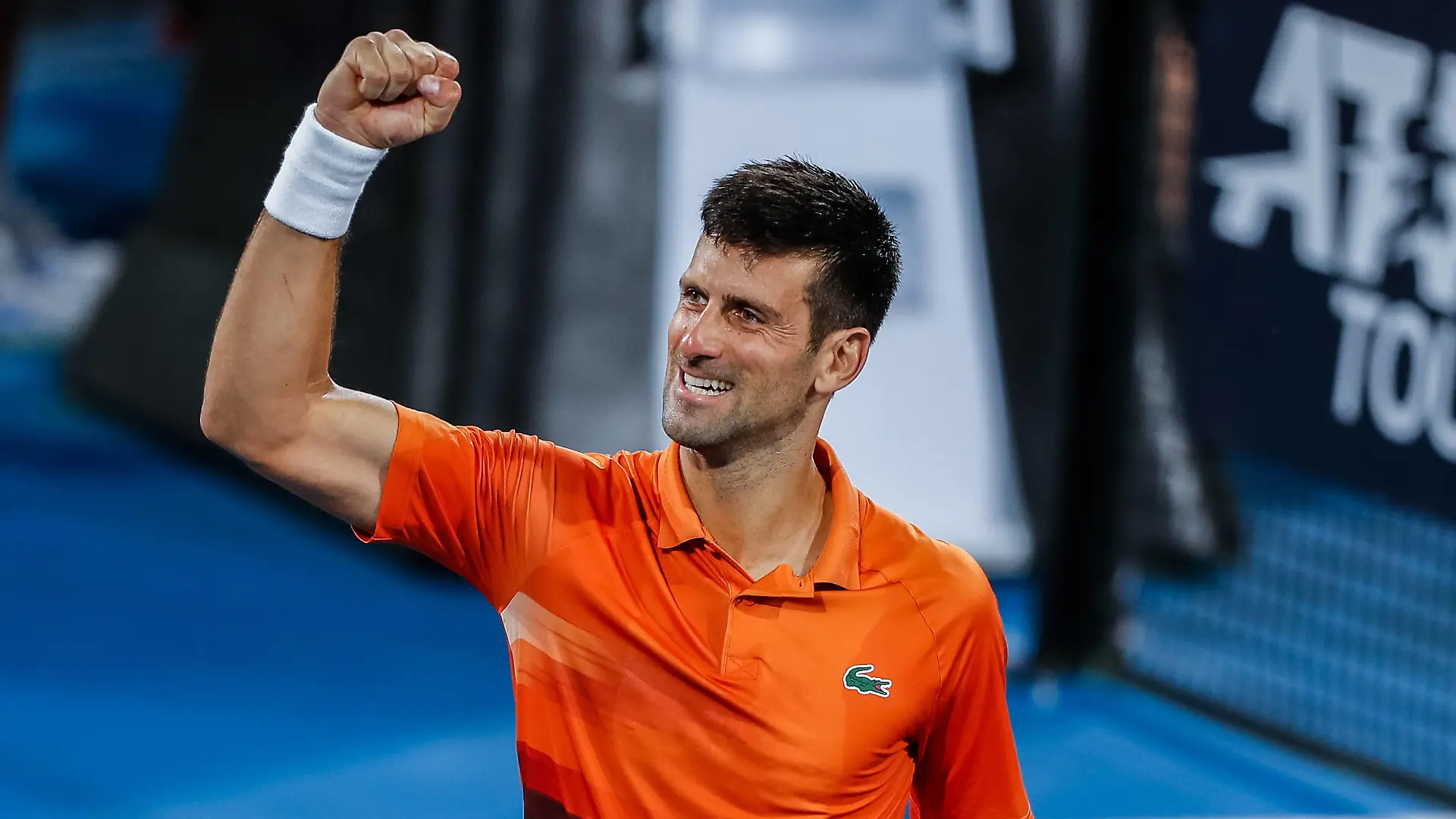 TENNIS ADELAIDE INTERNATIONAL, Novak Djokovic of Serbia celebrates victory in his match against Sebastian Korda of the United States during the Mens Singles Final 2023 Adelaide International Tennis Tournament at the Memorial Drive Tennis Centre in Adelaide, Sunday, January 8, 2023. ACHTUNG: NUR REDAKTIONELLE NUTZUNG, KEINE ARCHIVIERUNG UND KEINE BUCHNUTZUNG ADELAIDE SOUTH AUSTRALIA AUSTRALIA PUBLICATIONxINxGERxSUIxAUTxONLY Copyright: xMATTxTURNERx 20230108001750111754
