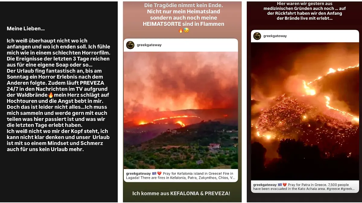 Eva Benetatou erlebt die Waldbrände in Griechenland hautnah mit: „Die Angst bebt in mir!”