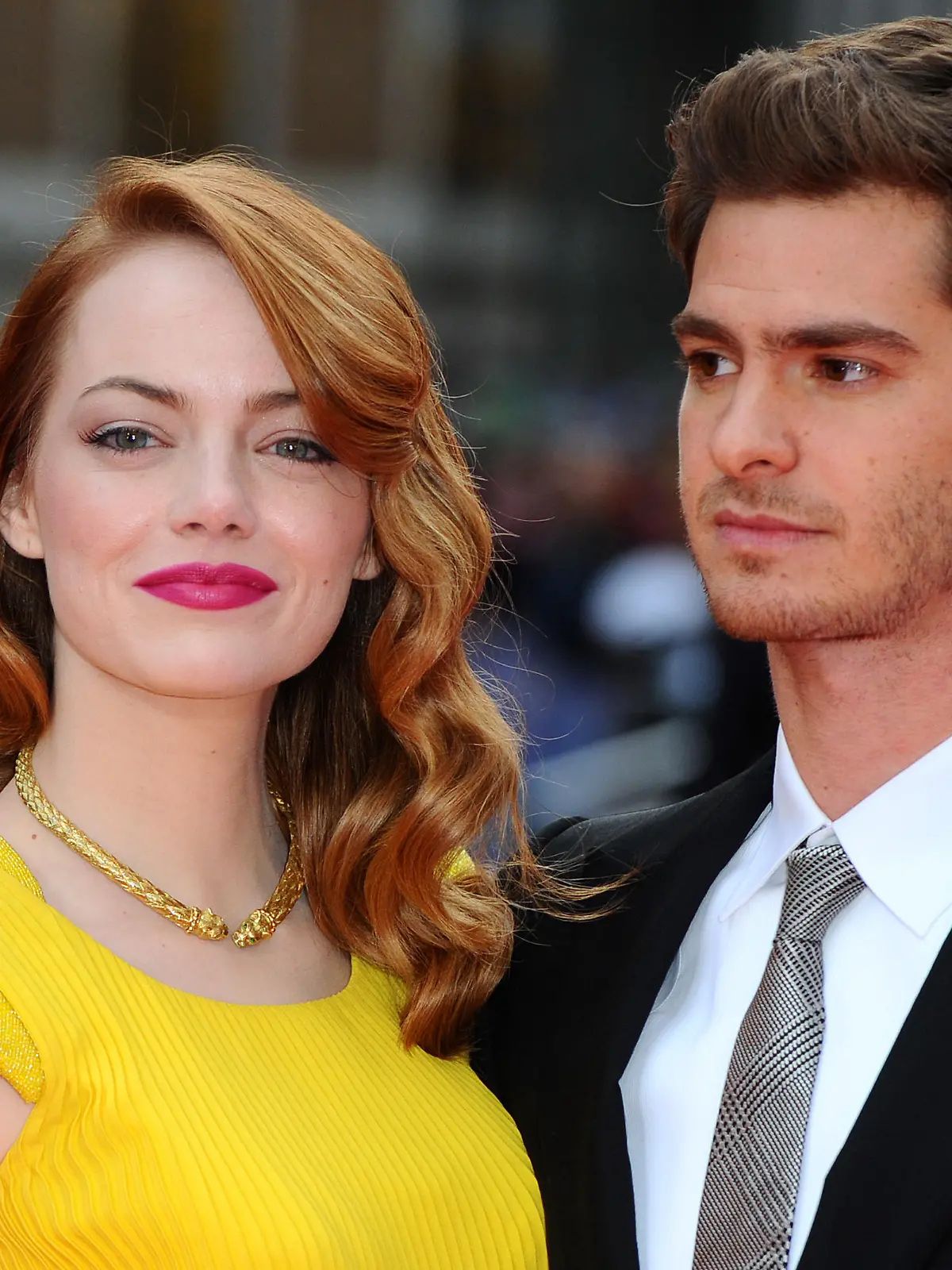 LONDON, ENGLAND - APRIL 10:  Emma Stone and Andrew Garfield attend the World Premiere of "The Amazing Spider-Man 2" at Odeon Leicester Square on April 10, 2014 in London, England.  (Photo by Anthony Harvey/Getty Images)