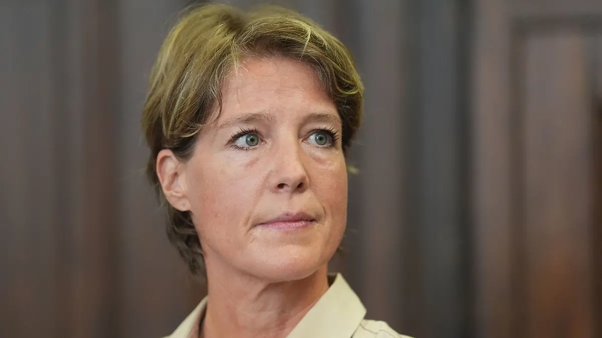Christina Block im Gerichtssaal. 